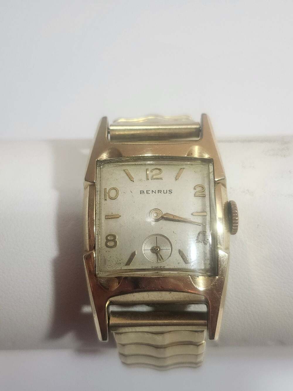 Vintage Benrus 10K Rolled Gold Plated Square Men's Mechanical Wristwatch